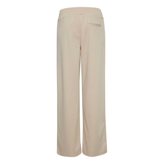 ICHI Beige Recycled Polyurethane Casual Pants