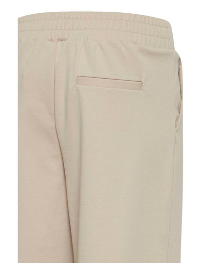 ICHI Beige Recycled Polyurethane Casual Pants
