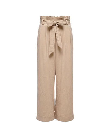 Only Beige Viscose Casual Pants