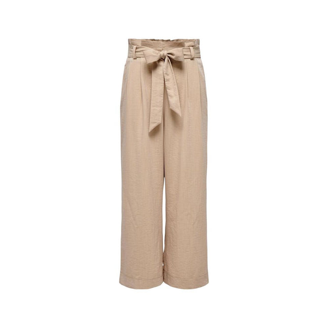 Only Beige Viscose Casual Pants