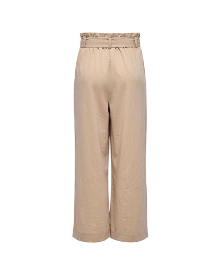 Only Beige Viscose Casual Pants