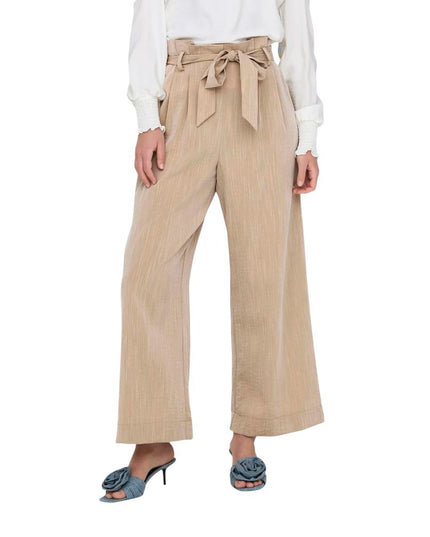 Only Beige Viscose Casual Pants