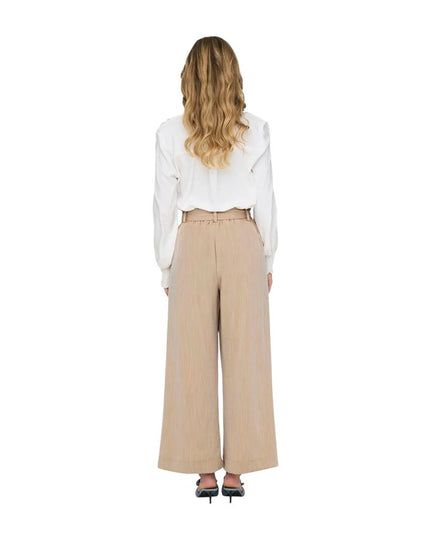 Only Beige Viscose Casual Pants
