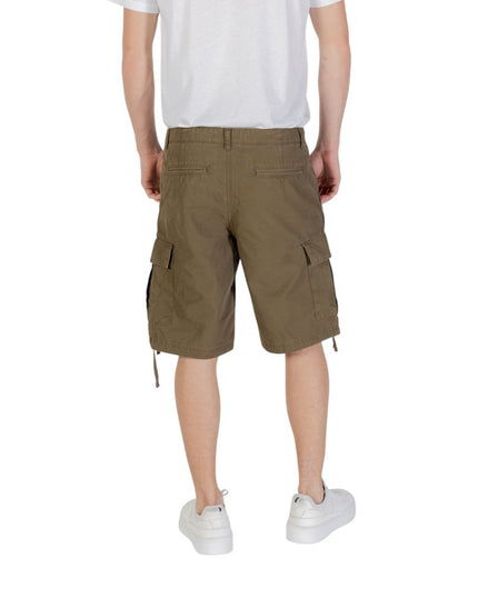 Jack Jones Green Cotton Bermuda Shorts
