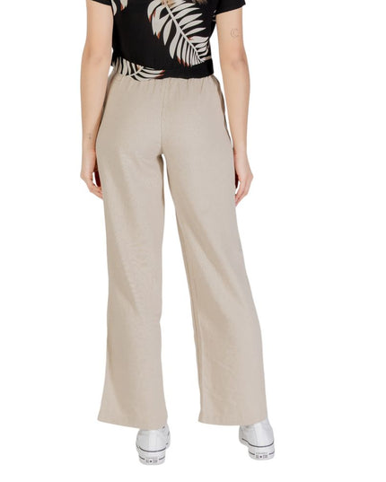 Only Beige Linen Casual Pants