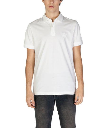 Hugo Boss White Cotton Polo Shirt