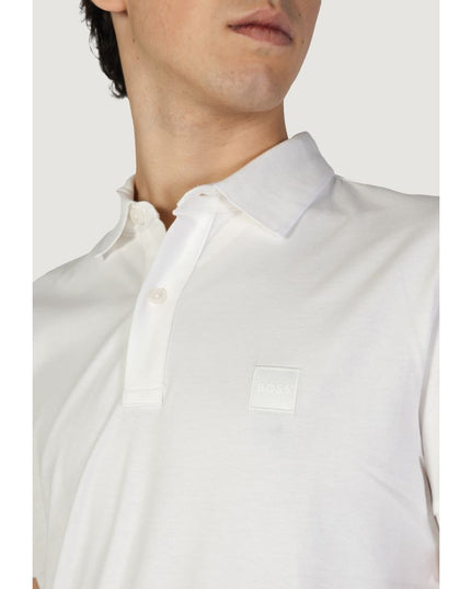 Hugo Boss White Cotton Polo Shirt