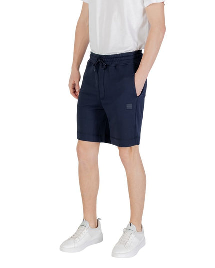 Hugo Boss Blue Cotton Bermuda Shorts