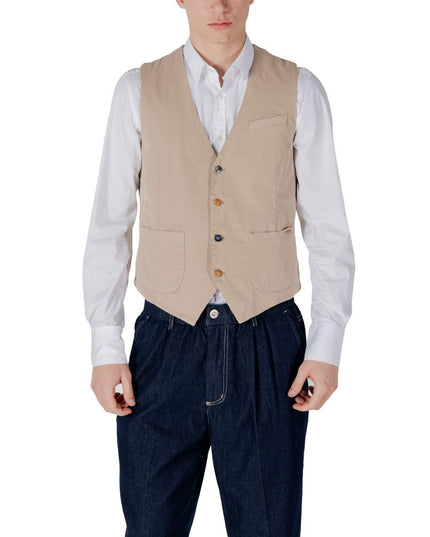 Gianni Lupo Beige Cotton Waistcoat