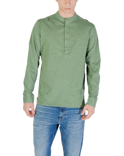 Gianni Lupo Green Cotton Long Sleeve T-Shirt