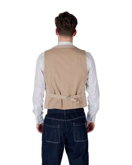 Gianni Lupo Beige Cotton Waistcoat