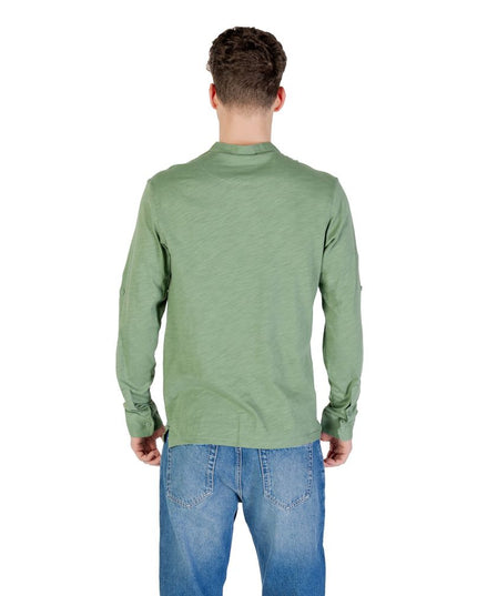 Gianni Lupo Green Cotton Long Sleeve T-Shirt