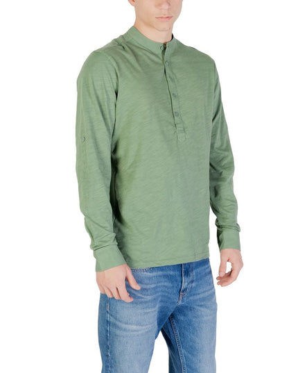 Gianni Lupo Green Cotton Long Sleeve T-Shirt