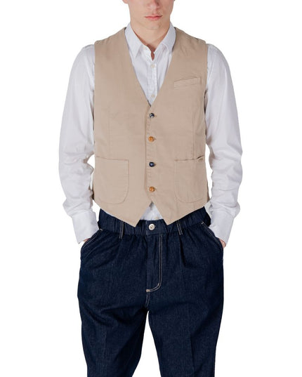 Gianni Lupo Beige Cotton Waistcoat