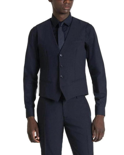 Antony Morato Blue Polyester Waistcoat