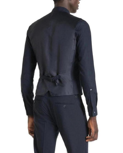 Antony Morato Blue Polyester Waistcoat