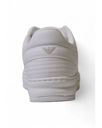 EA7 Emporio Armani White Polyester Athletic Sneakers