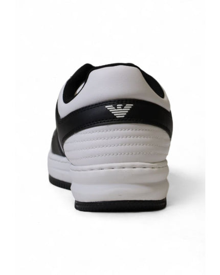 EA7 Emporio Armani Black And White Polyester Athletic Sneakers