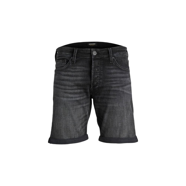 Jack Jones Black Cotton Bermuda Shorts