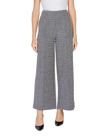 ICHI Black Polyester Casual Pants