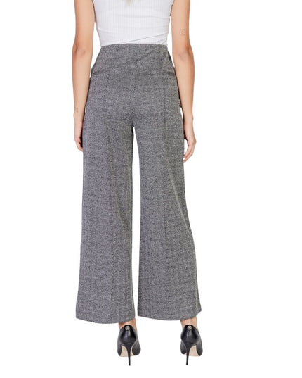 ICHI Black Polyester Casual Pants