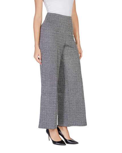 ICHI Black Polyester Casual Pants