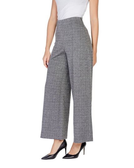 ICHI Black Polyester Casual Pants