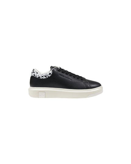 Armani Exchange Black And White Leather Low Top Sneakers