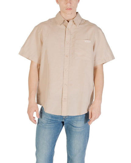 Calvin Klein Jeans Beige Linen Shortsleeve Shirt