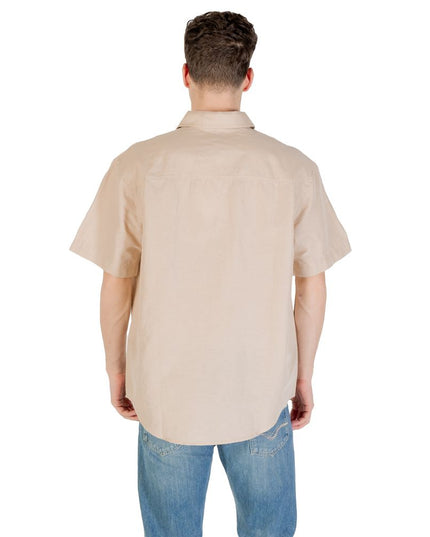 Calvin Klein Jeans Beige Linen Shortsleeve Shirt