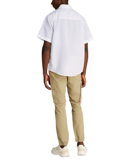 Calvin Klein Jeans White Linen Shortsleeve Shirt