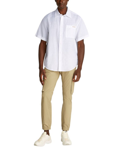 Calvin Klein Jeans White Linen Shortsleeve Shirt