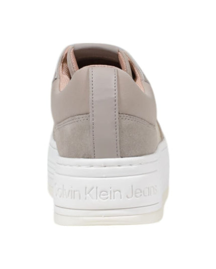 Calvin Klein Jeans Beige Recycled Cotton Platform Sneakers