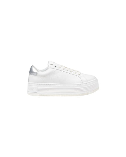 Calvin Klein Jeans Silver Leather Platform Sneakers
