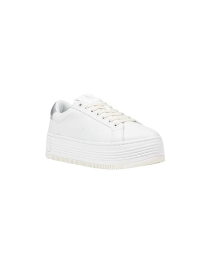 Calvin Klein Jeans Silver Leather Platform Sneakers