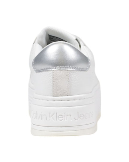 Calvin Klein Jeans Silver Leather Platform Sneakers