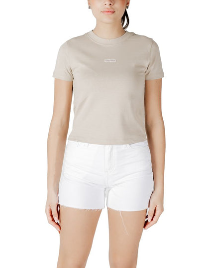 Calvin Klein Jeans Beige Recycled Cotton T-Shirt