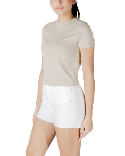 Calvin Klein Jeans Beige Recycled Cotton T-Shirt