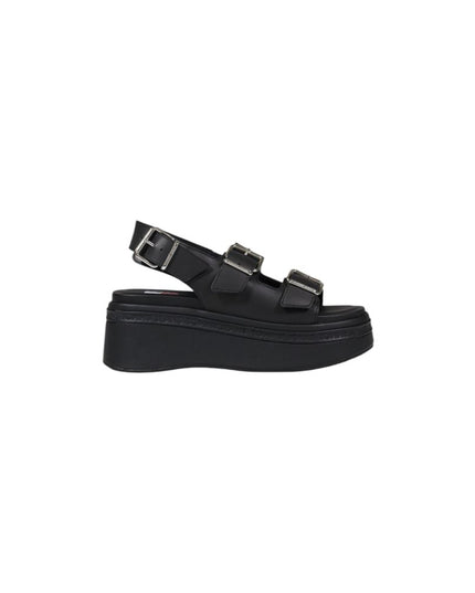 Tommy Hilfiger Jeans Black Leather Platform Sandals