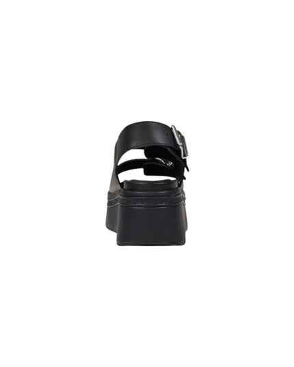 Tommy Hilfiger Jeans Black Leather Platform Sandals