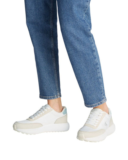 Calvin Klein Jeans Cream Leather Athletic Sneakers
