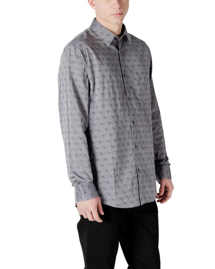 Guess Gray Cotton Pattern Shirt