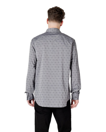 Guess Gray Cotton Pattern Shirt