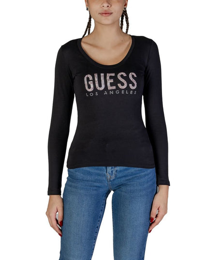 Guess Black Cotton Long Sleeve T-Shirt