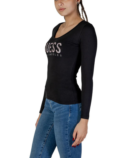 Guess Black Cotton Long Sleeve T-Shirt