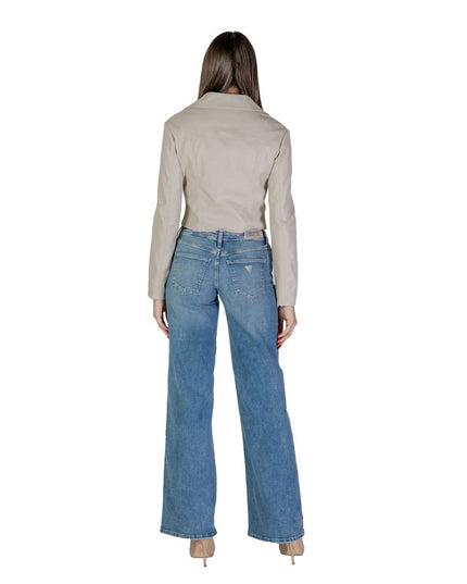 Guess Beige Polyethylene Biker Jacket