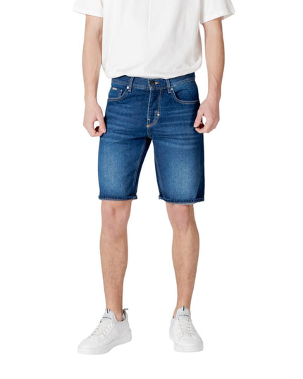 Antony Morato Blue Cotton Bermuda Shorts
