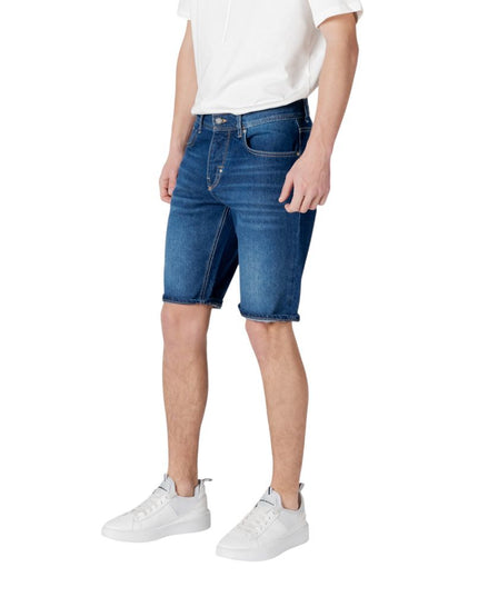 Antony Morato Blue Cotton Bermuda Shorts