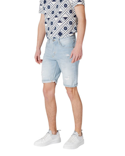 Antony Morato Light Blue Cotton Bermuda Shorts
