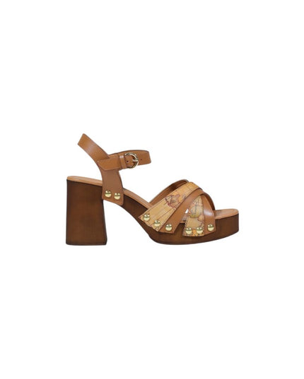 Alviero Martini Prima Classe Beige Leather Platform Sandals